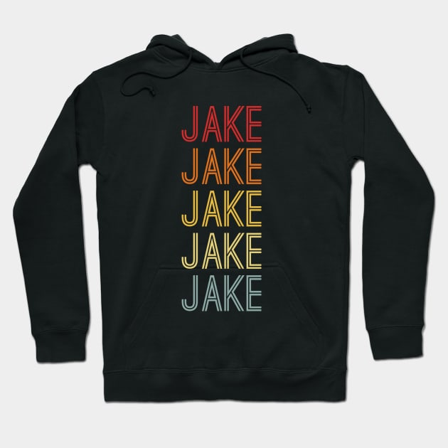 Jake Name Vintage Retro Gift Named Jake Hoodie by CoolDesignsDz